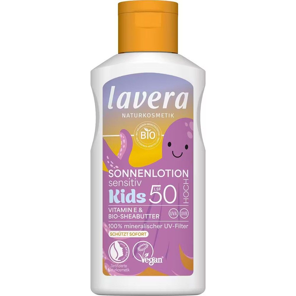 Lotiune protectie solara pentru copii LSF50, cu unt de shea bio și vitamina E, 100ml, LAVERA