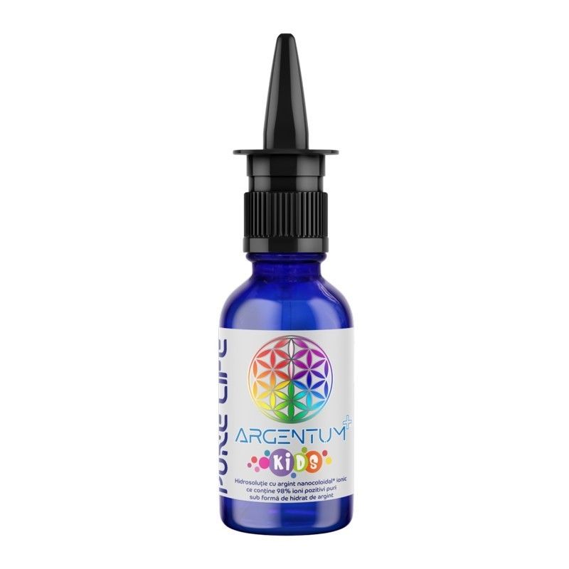 Argint coloidal ARGENTUM Kids cu pulverizator nazal 15ppm 30ml Pure Life