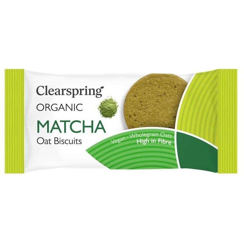 Biscuiti de Ovaz cu Matcha Eco 40g Clearspring 1