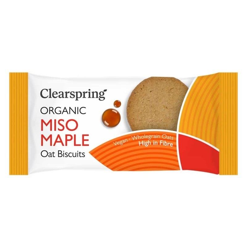 Biscuiti de Ovaz cu Miso si Sirop de Artar Eco 40g Clearspring