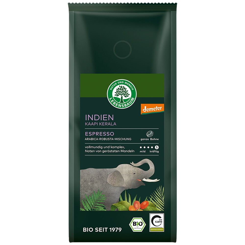 Cafea India Kaapi Kerala Espresso boabe bio Lebensbaum, 250g