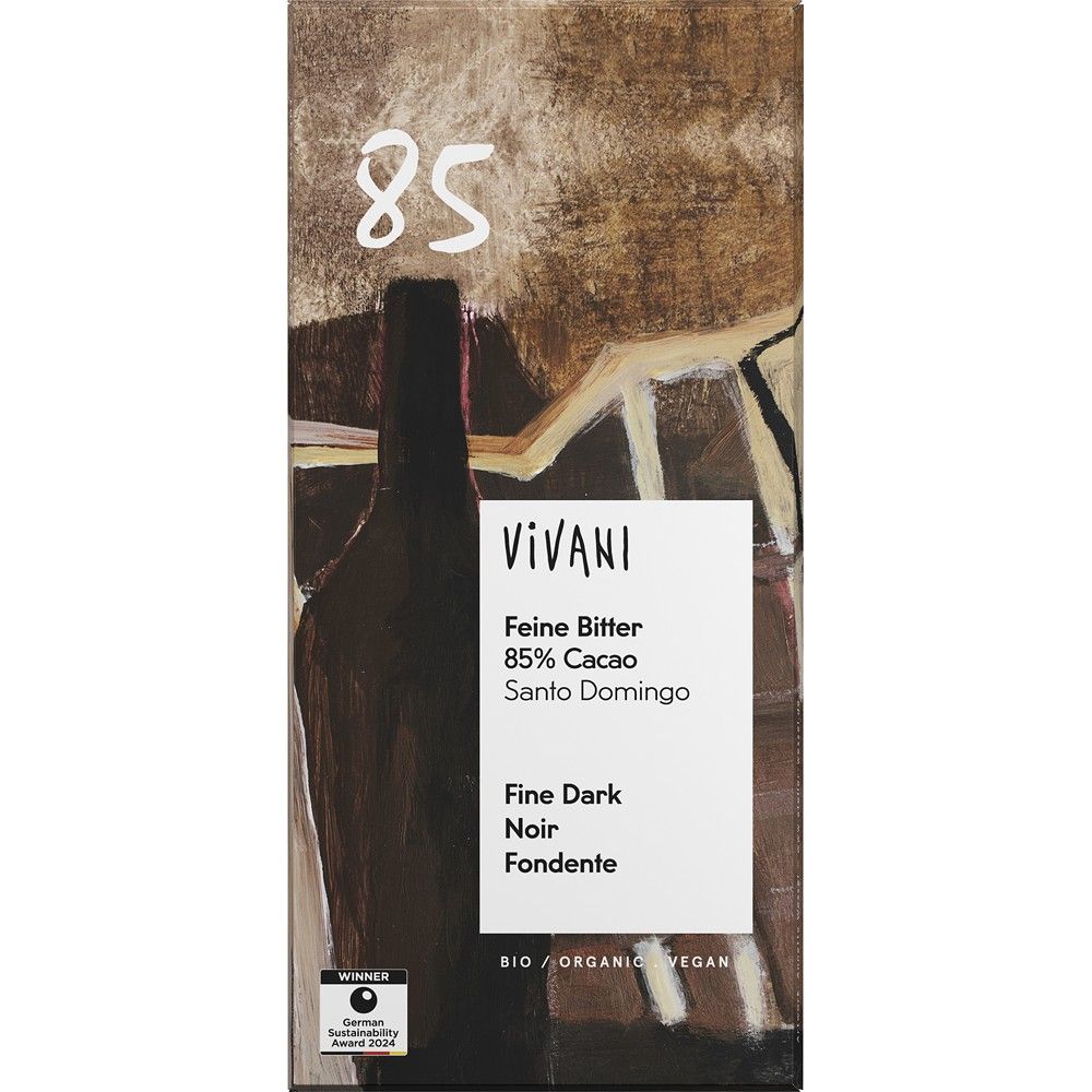 Ciocolata amaruie cu 85% cacao vegana bio , 80g, Vivani