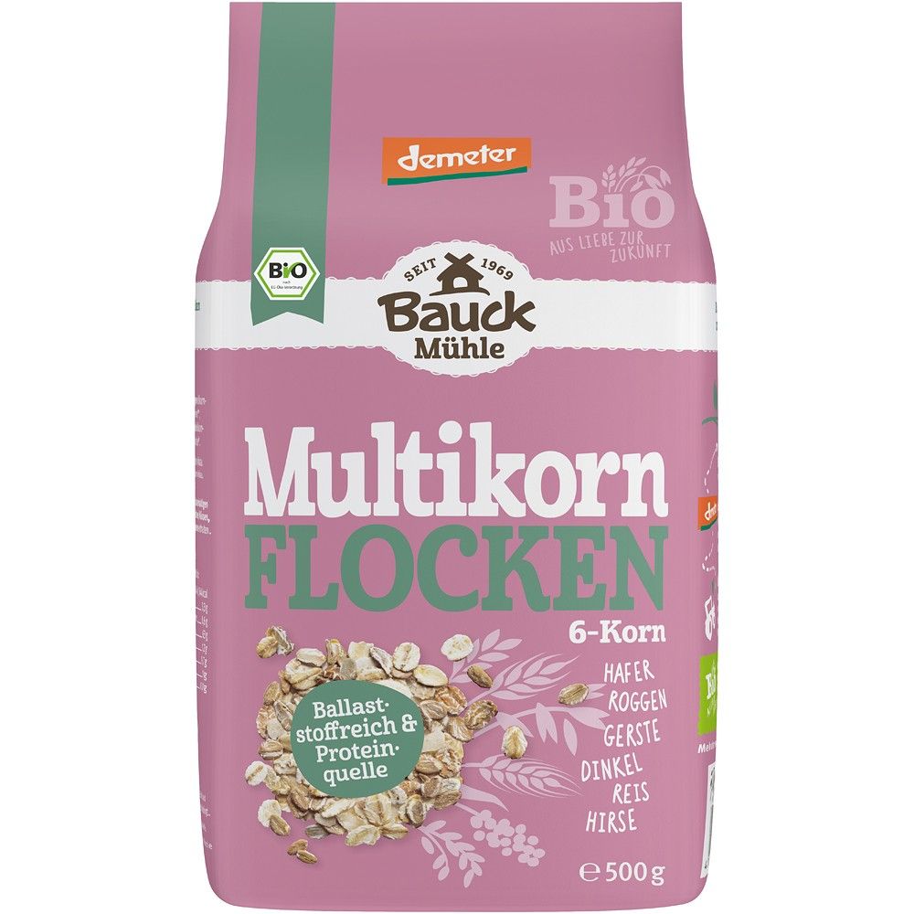 Fulgi din 6 cereale Demeter, bio, 500g, BauckHof