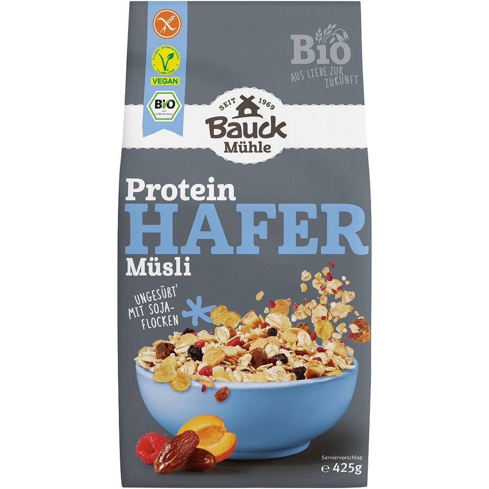 Musli proteic cu ovaz, fara gluten bio, 425g, BauckHof