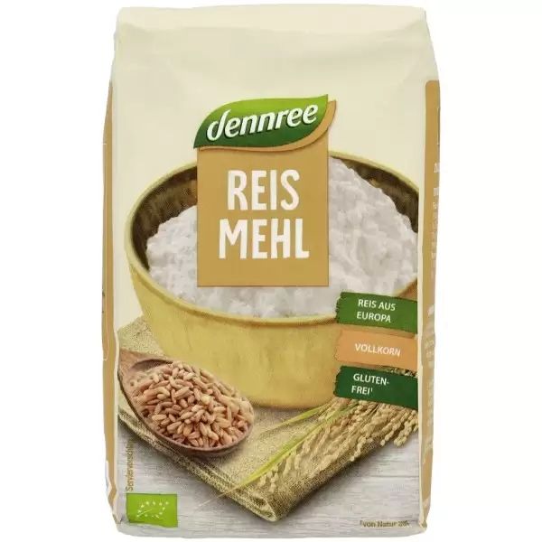 Faina integrala de orez, fara gluten bio , 500g, Dennree
