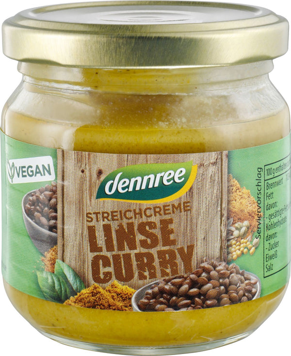  Pate vegetal cu linte si curry bio Dennree, 180g