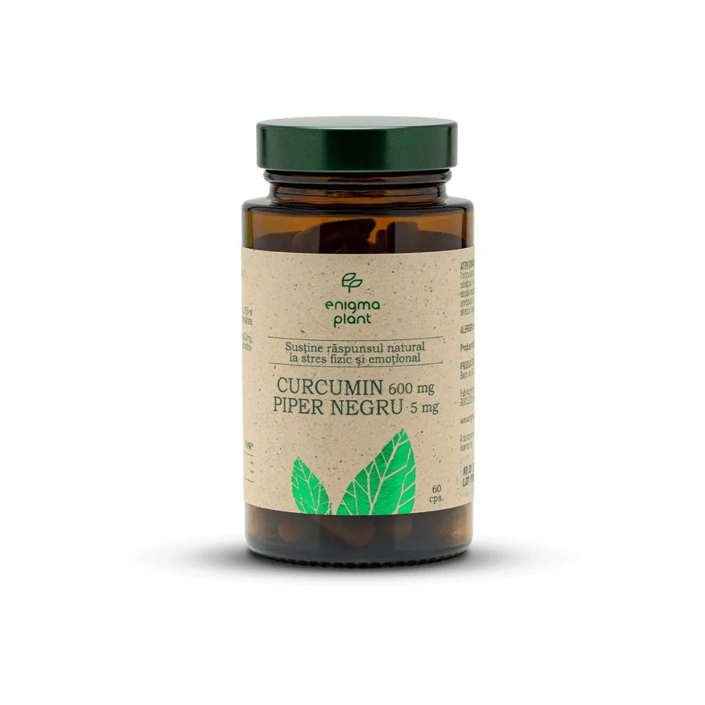 Curcumin cu Piperină, susține răspunsul natural la stres fizic și emoțional, 60 capsule, Enigma Plant