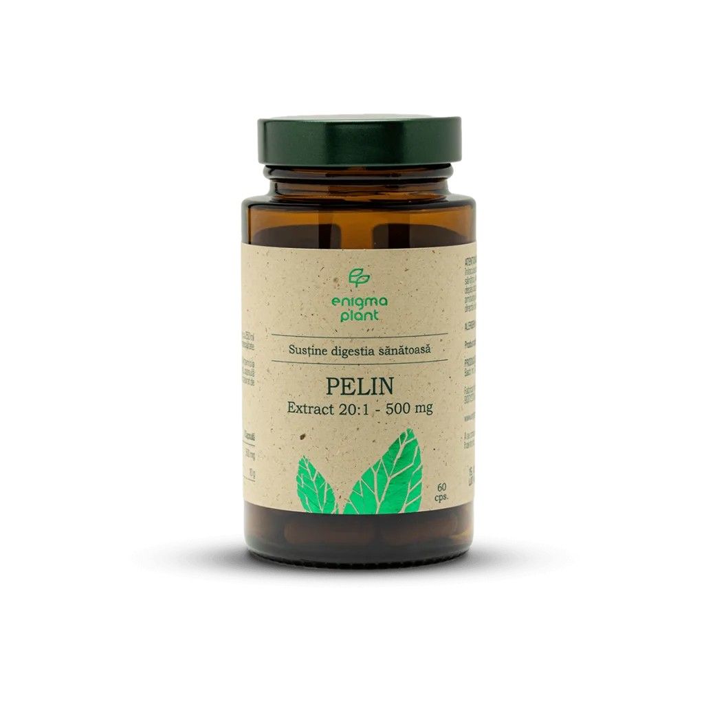 Pelin extract 20:1  500 mg, susține digestia sănătoasă, 60 capsule, Enigma Plant