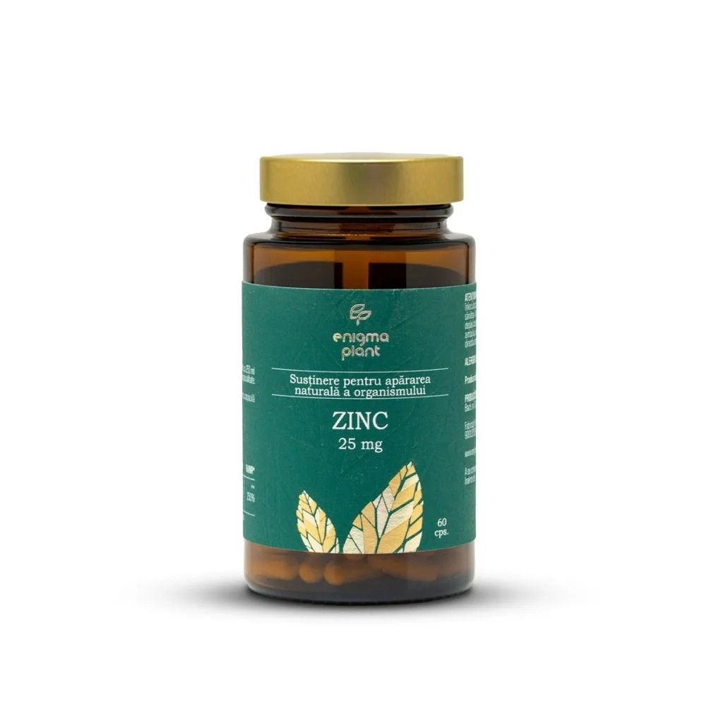 Zinc 25 mg, susținere pentru apărarea naturală a organismului, 60 capsule, Enigma Plant