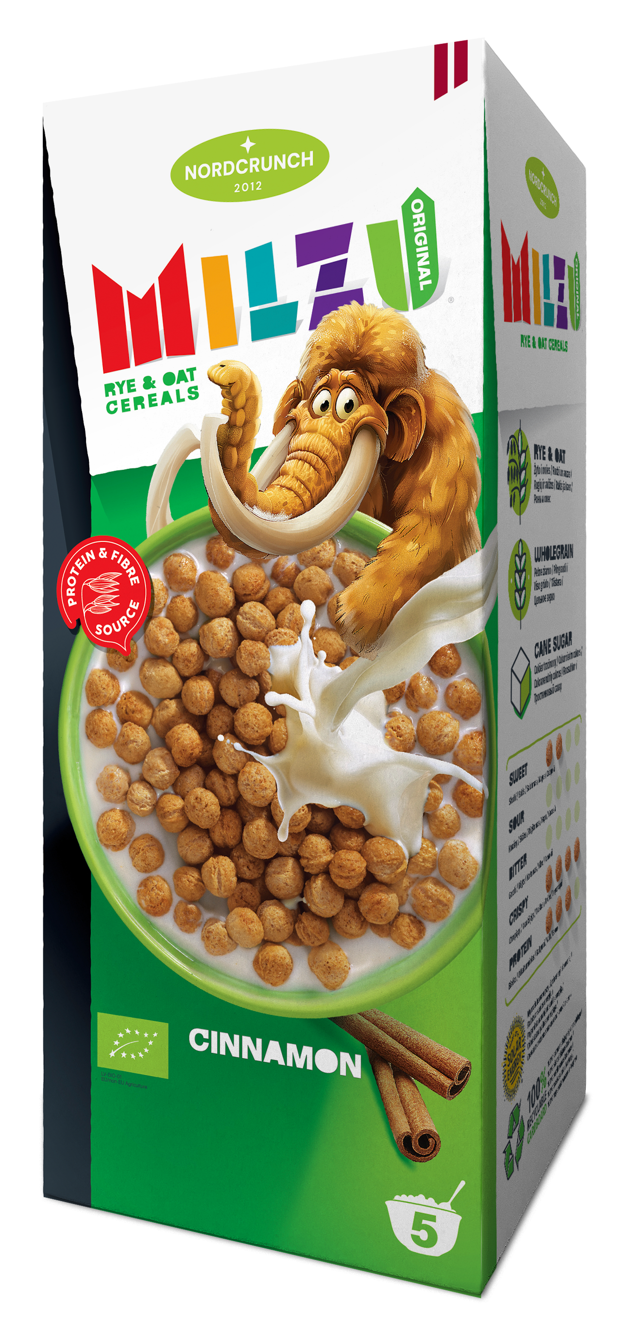 Cereale bilute din secara si ovaz cu scortisoara, ecologice, 150g,  Milzu Original