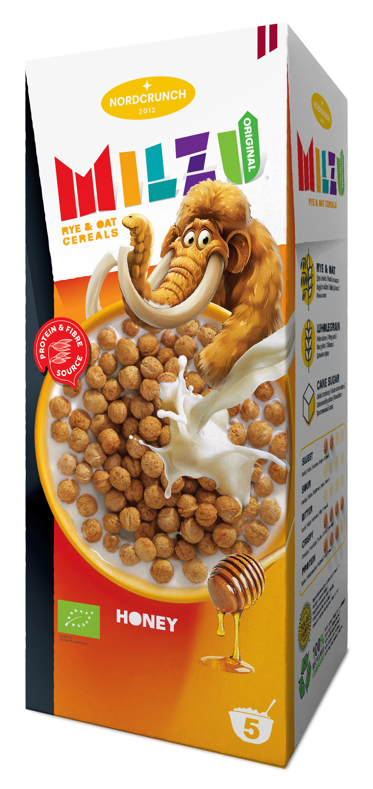 Cereale bilute din secara si ovaz cu miere, ecologice, 150g,  Milzu Original