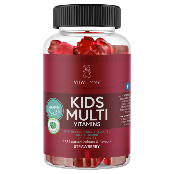  Multivitamine kids, ursuleti gumati vegani cu aroma de capsuni, 60 jeleuri, 180g, Vitayummy