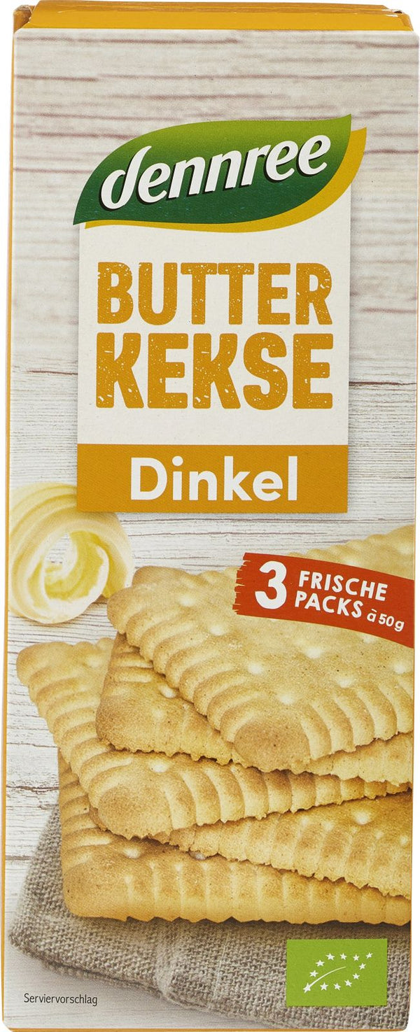  Biscuiti din spelta si unt Butterkeks bio Dennree, 150g