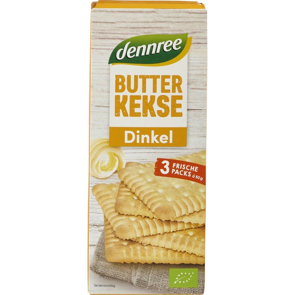 Biscuiti din spelta cu unt bio 3 x 50g 150g Dennree