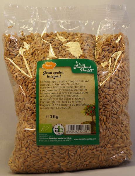 Grau Spelta Integral, Eco,  1kg,  Paradisul Verde