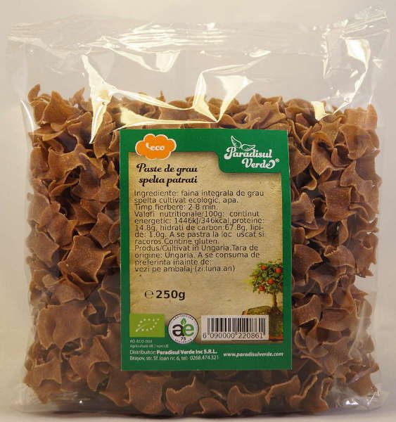 Paste Grau Spelta Integral - Ondulate, Eco, 250g, Paradisul Verde