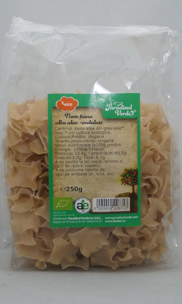 Paste Faina Alba Alac Ondulate, Bio, 250g, Paradisul Verde