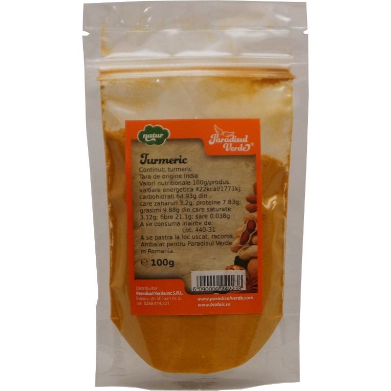 Condiment Turmeric, 100g ,Paradisul Verde