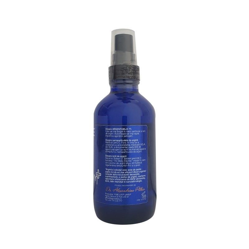 Argint coloidal ARGENTUM cu pulverizator 77ppm 120ml Pure Life 2