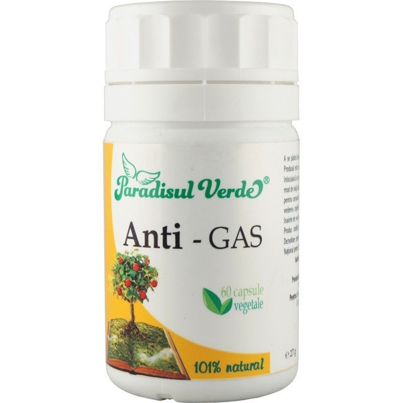 Capsule Vegetale Anti-Gas, 60cps, Paradisul Verde