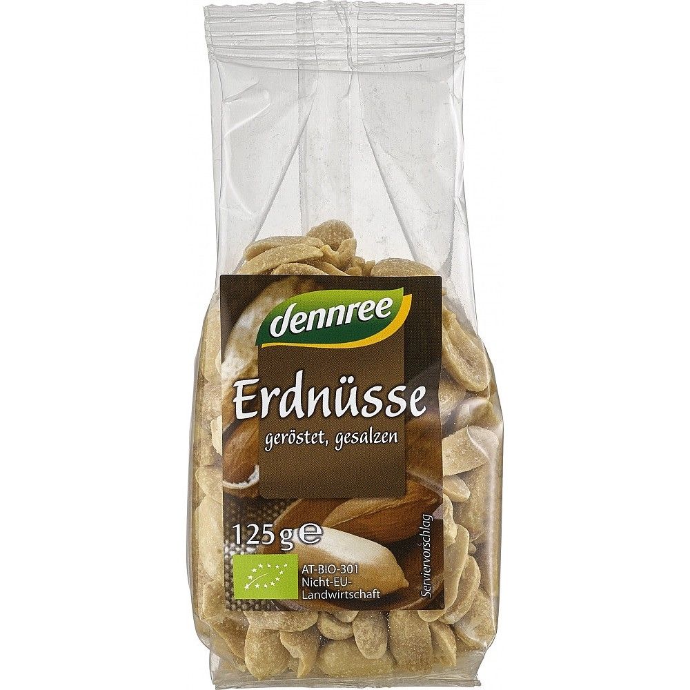 Arahide bio decojite prajite si sarate 125g Dennree