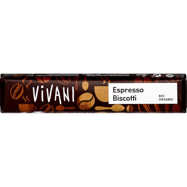  Baton de ciocolata espresso biscotti bio 40g Vivani