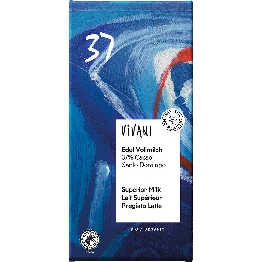 Ciocolata bio cu lapte integral si 37% cacao 100g Vivani
