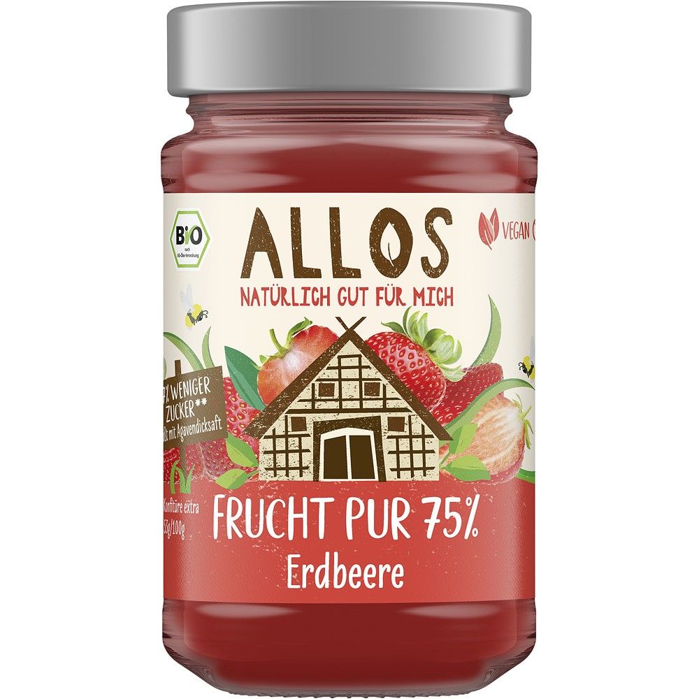 Dulceata bio de capsuni cu sirop de agave 250g Allos