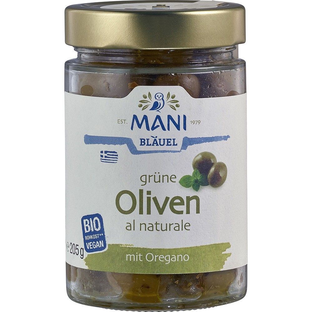 Masline verzi uleiate cu oregano 205g Mani