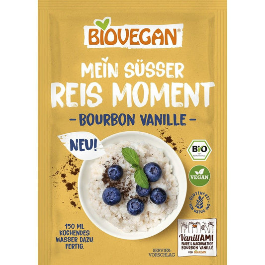 Orez desert bio cu vanilie bourbon fara gluten 56g Biovegan