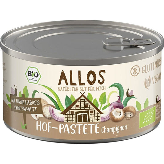 Pate vegetal bio cu ciuperci champinion fara gluten 125g Allos