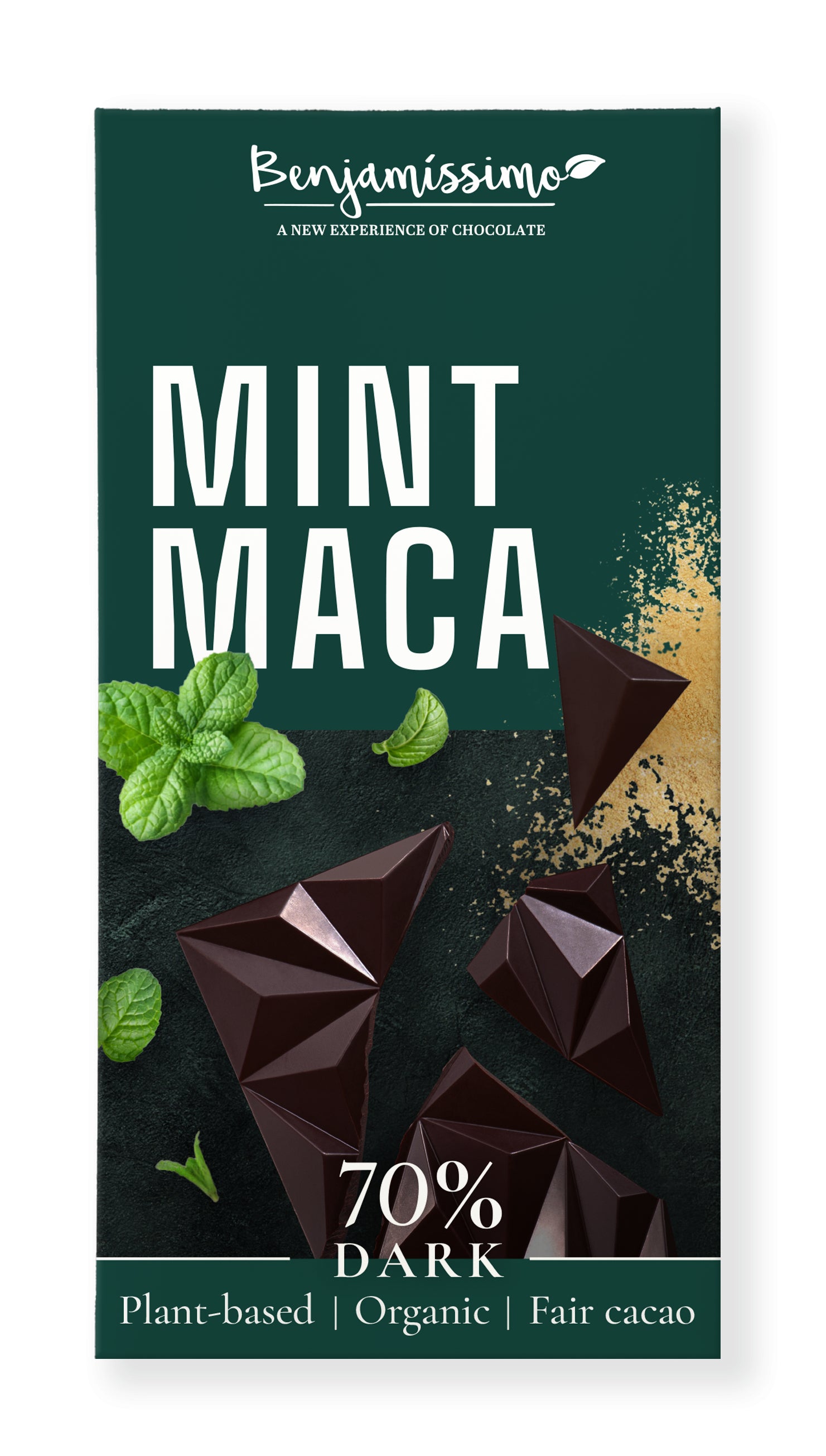 Ciocolata neagra 70 menta si maca bio 60g - Verlin