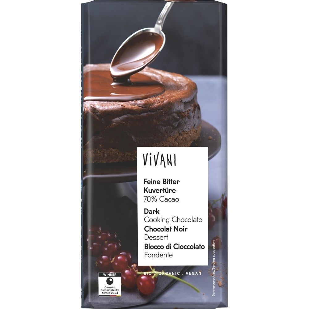 Ciocolata cuvertura amaruie bio 150g Vivani - Verlin