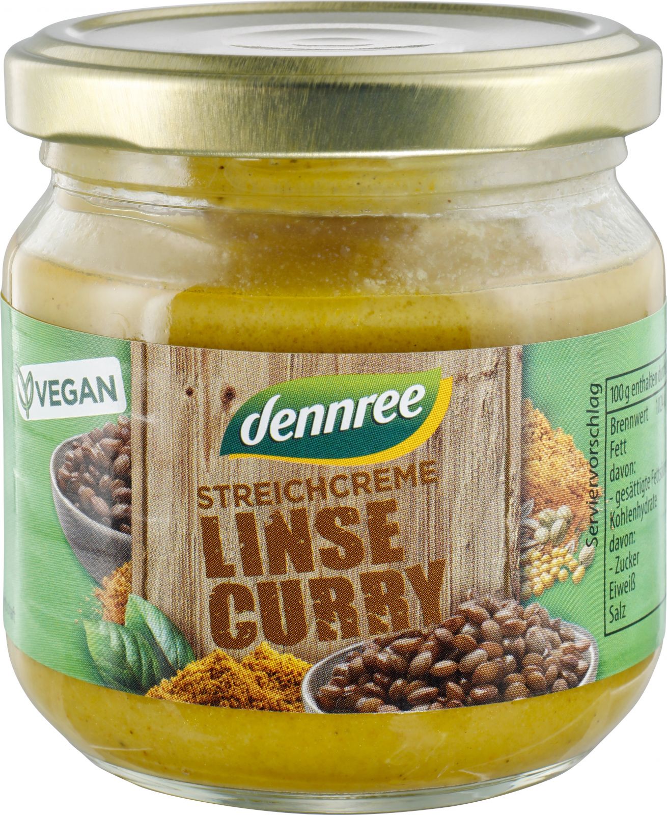 Crema tartinabila linte si curry bio 180g Dennree - Verlin