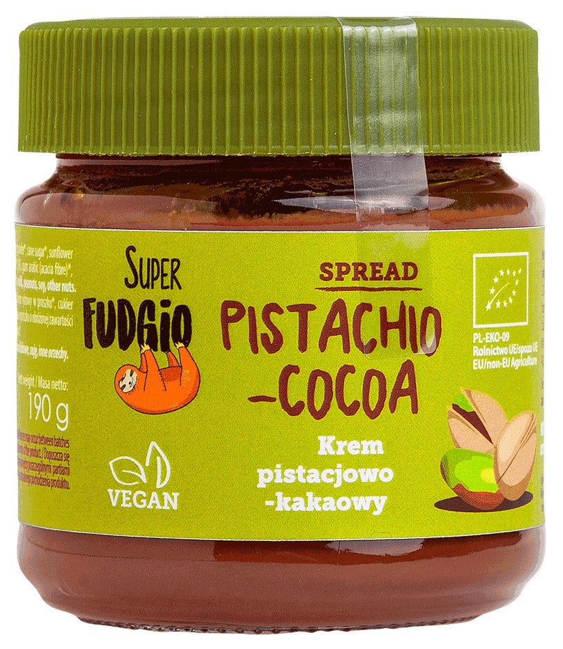 Crema tartinabila ciocolata fistic si cacao bio 190g - Verlin