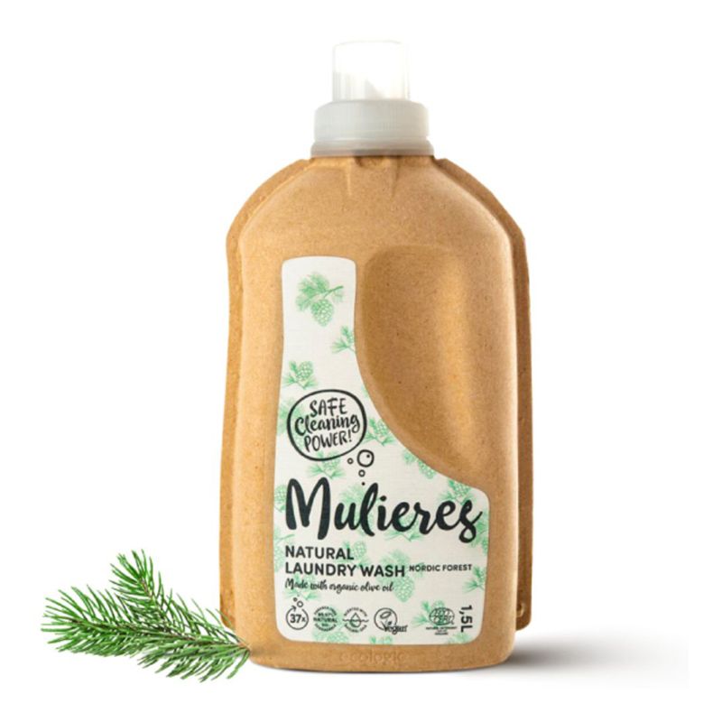 Detergent rufe natural Nordic Forest 1.5L Mulieres, ambalaj bej, certificat ECOCERT.