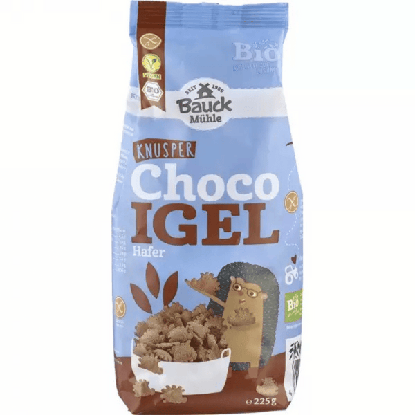  Arici crocanti din ovaz cu ciocolata, fara gluten, 225g, BauckHof