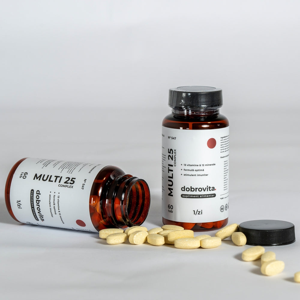 Supliment alimentar cu 13 Vitamine & 12 Minerale, 60 tablete, dobrovita