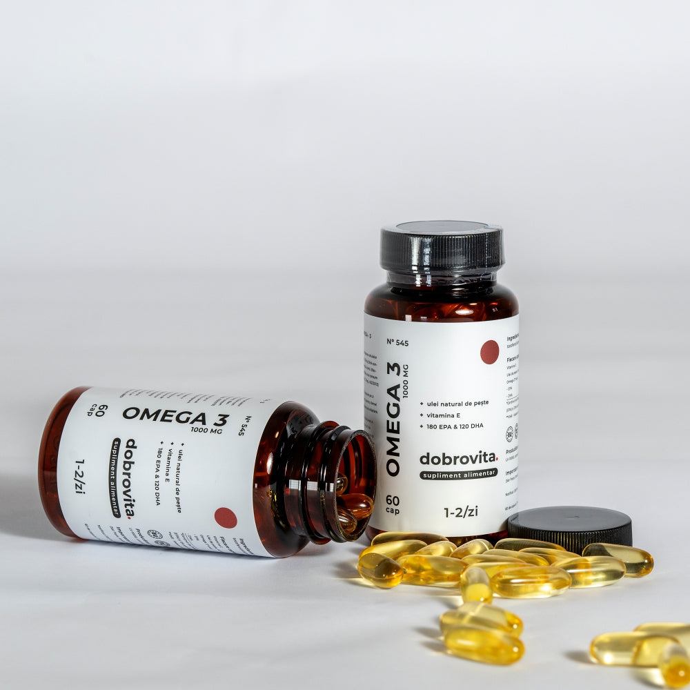 Ulei de peste Omega 3 - 1000mg, 60 capsule, dobrovita