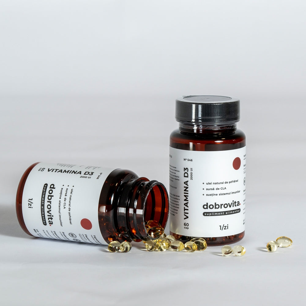 Vitamina D3 2000UI în ulei de sofranel, 60 capsule, dobrovita