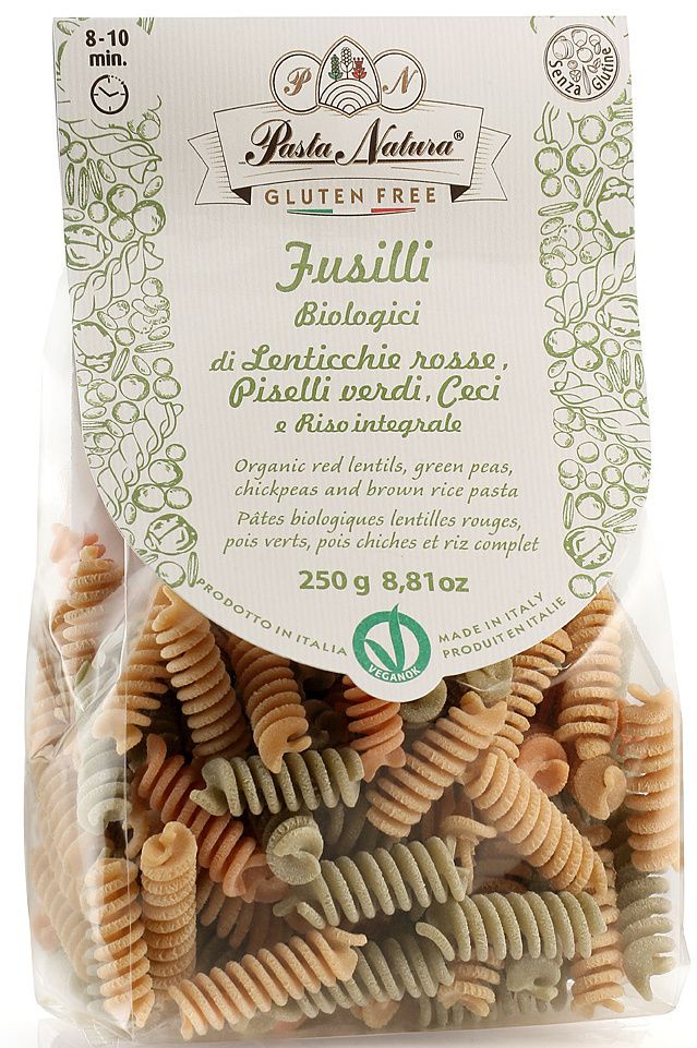 Fusilli tricolore bio fara gluten 250g Pasta Natura - Verlin