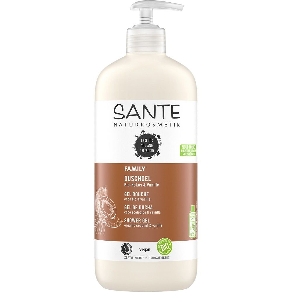 Gel de dus cu cocos si vanilie, 500ml ,bio, Sante Gelul de dus cu cocos