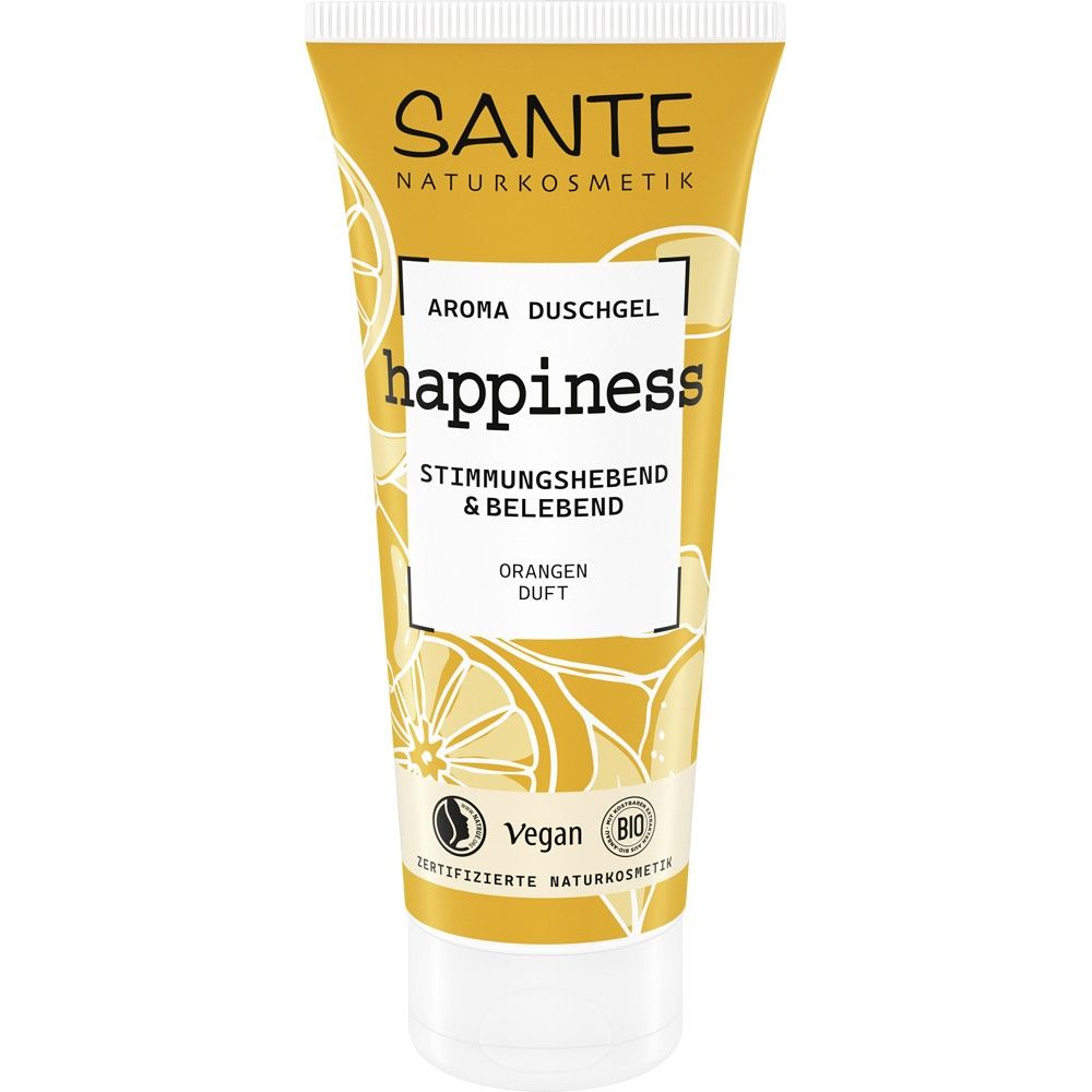 Gel de dus Happiness cu portocala , 200ml, Sante Gelul de dus Happiness va