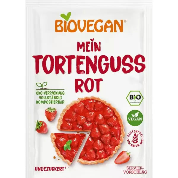 Gelatina vegana rosie fara gluten 2x7g Biovegan - Verlin