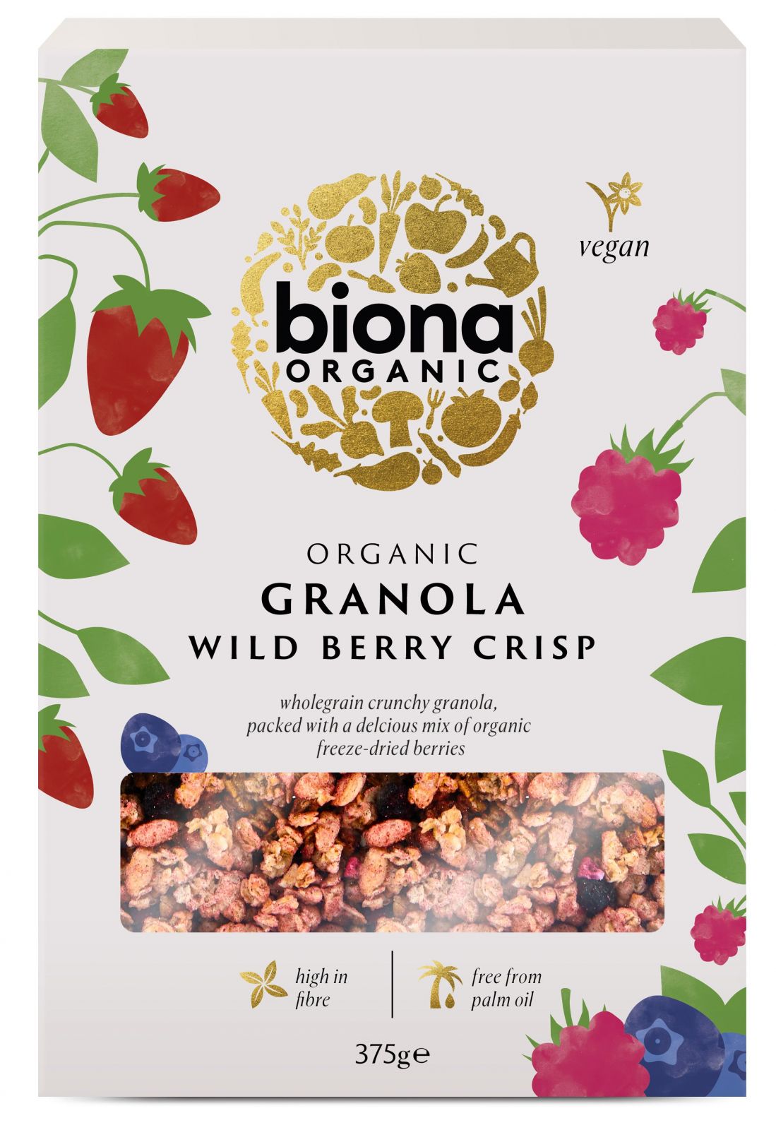 Granola fructe padure crunchy bio 375g Biona - Verlin
