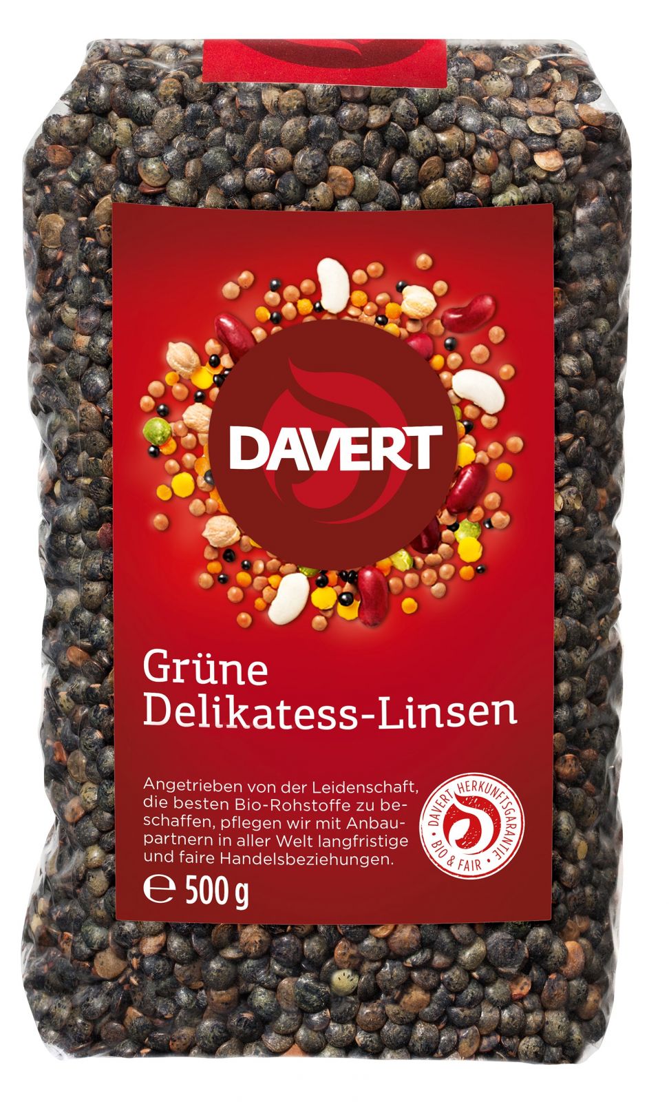 Linte verde delicatess 500g bio Davert - Verlin