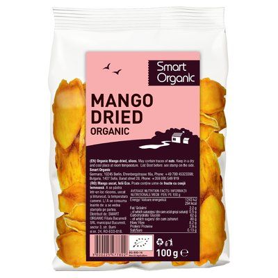 Mango uscat felii eco 100g Smart Organic - Verlin