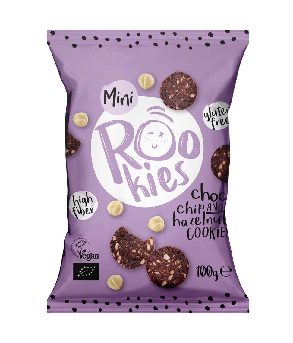 Mini cookies ciocolata si alune bio 100g ROOKIES - Verlin