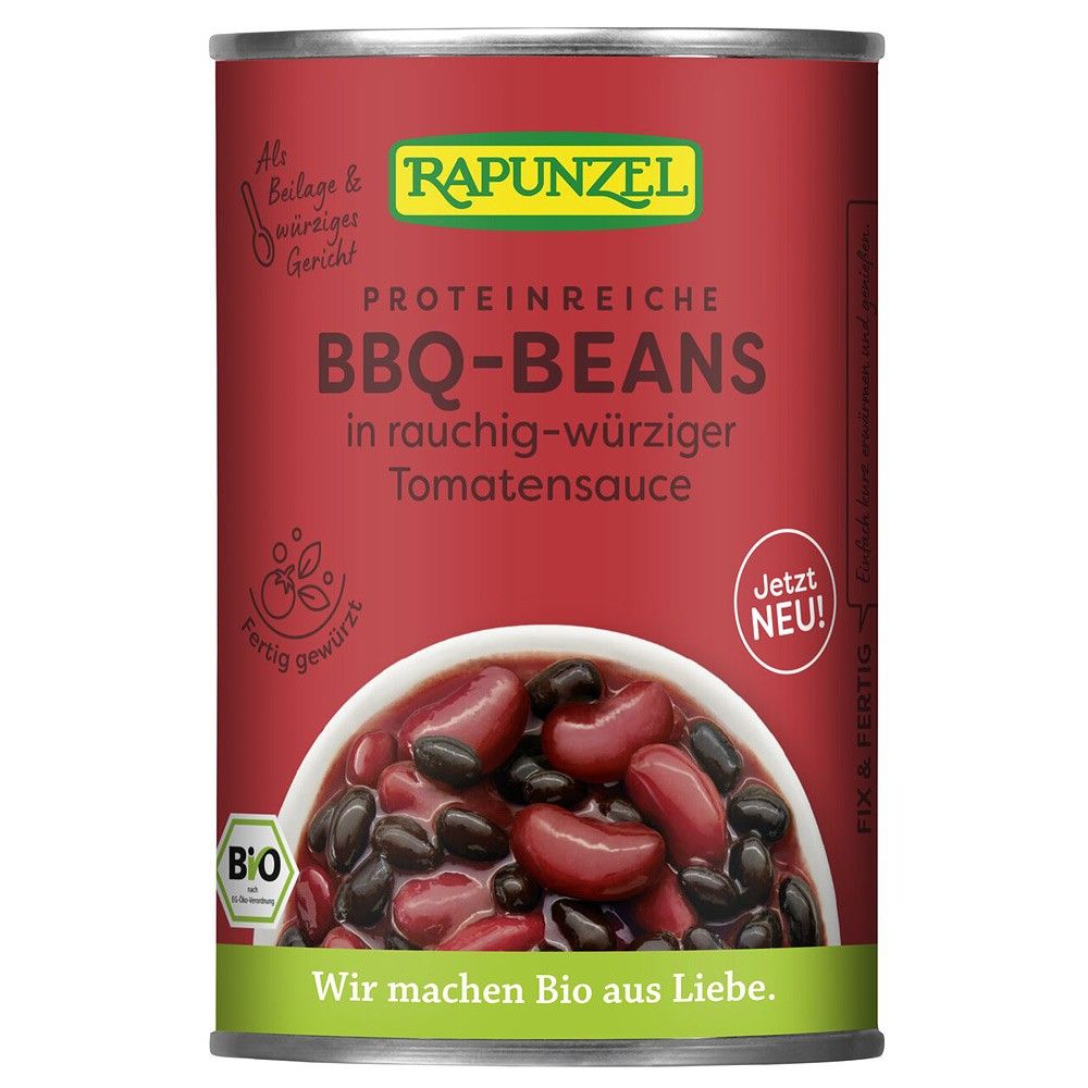 Mix bio fasole BBQ in sos rosii 400g - Verlin