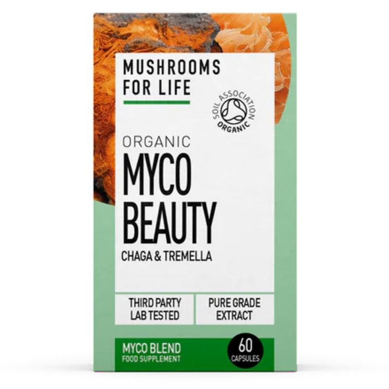 MushroomsForLife Myco Beauty Chaga Tremella 60 capsule extract pur grad organic.